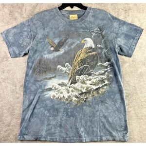Vintage 90s Medium The Moutain Bald Eagle Wild Wings Short Sleeve T Shirt Blue